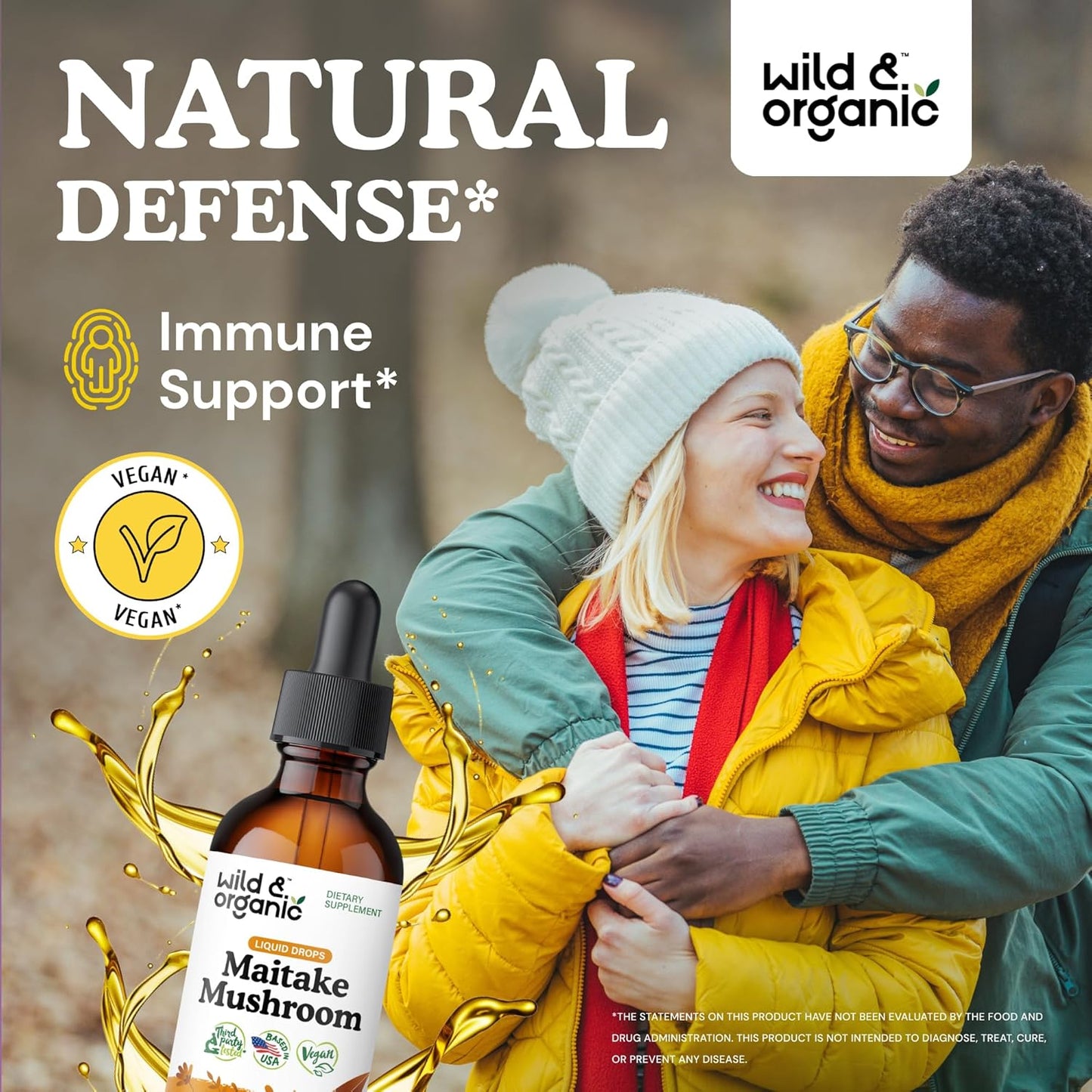 Organic Maitake Mushroom Liquid Extract - Immune Support Supplement - Vegan & Sugar-Free Tincture - 2 fl oz - BoostGo Australia