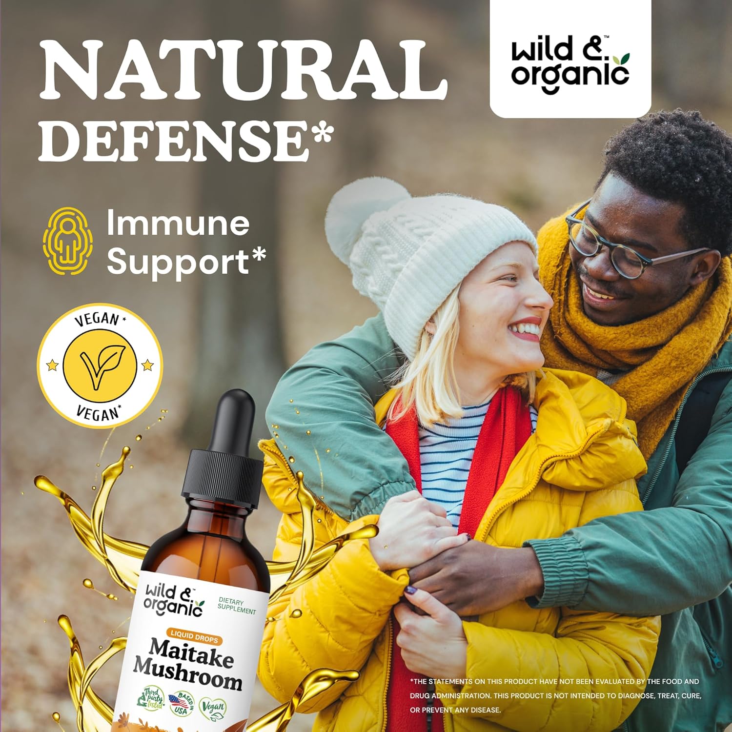 Organic Maitake Mushroom Liquid Extract - Immune Support Supplement - Vegan & Sugar-Free Tincture - 2 fl oz - BoostGo Australia