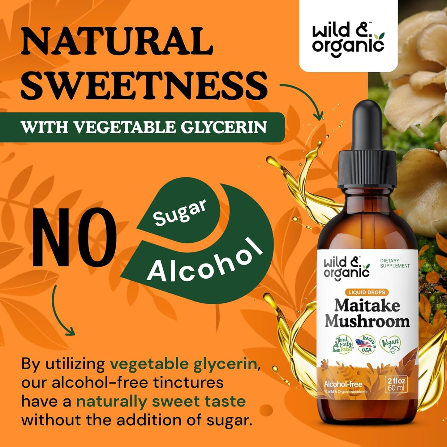 Organic Maitake Mushroom Liquid Extract - Immune Support Supplement - Vegan & Sugar-Free Tincture - 2 fl oz - BoostGo Australia