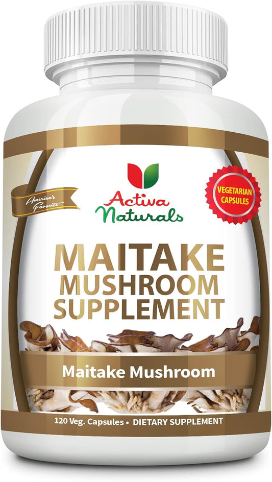 Organic Maitake Mushroom Supplement - 120 Vegetarian Capsules with Grifola Frondosa Mushrooms for Immune Support