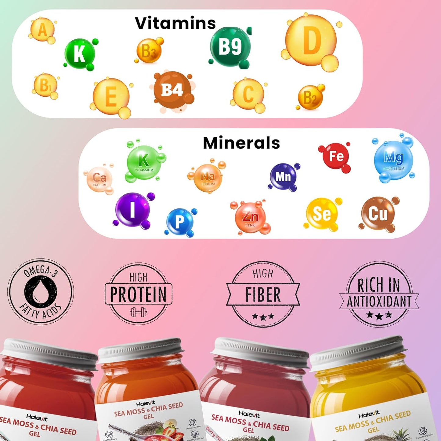 Organic Mango Sea Moss Gel with Ground Chia Seeds - Rich in Iodine & Omega-3 for Immune & Digestive Support - Vegan Superfood - 16 oz, Made in USA