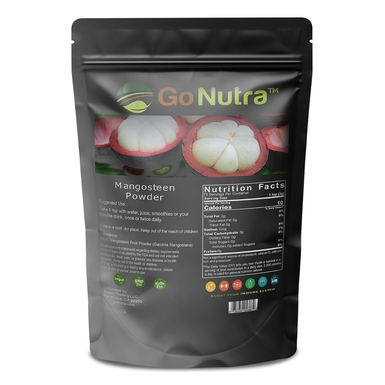 Organic Mangosteen Powder - Pure Pericarp Superfood for Smoothies, Juices, Yogurts - Antioxidant-Rich, Non-GMO, Vegan - 8oz