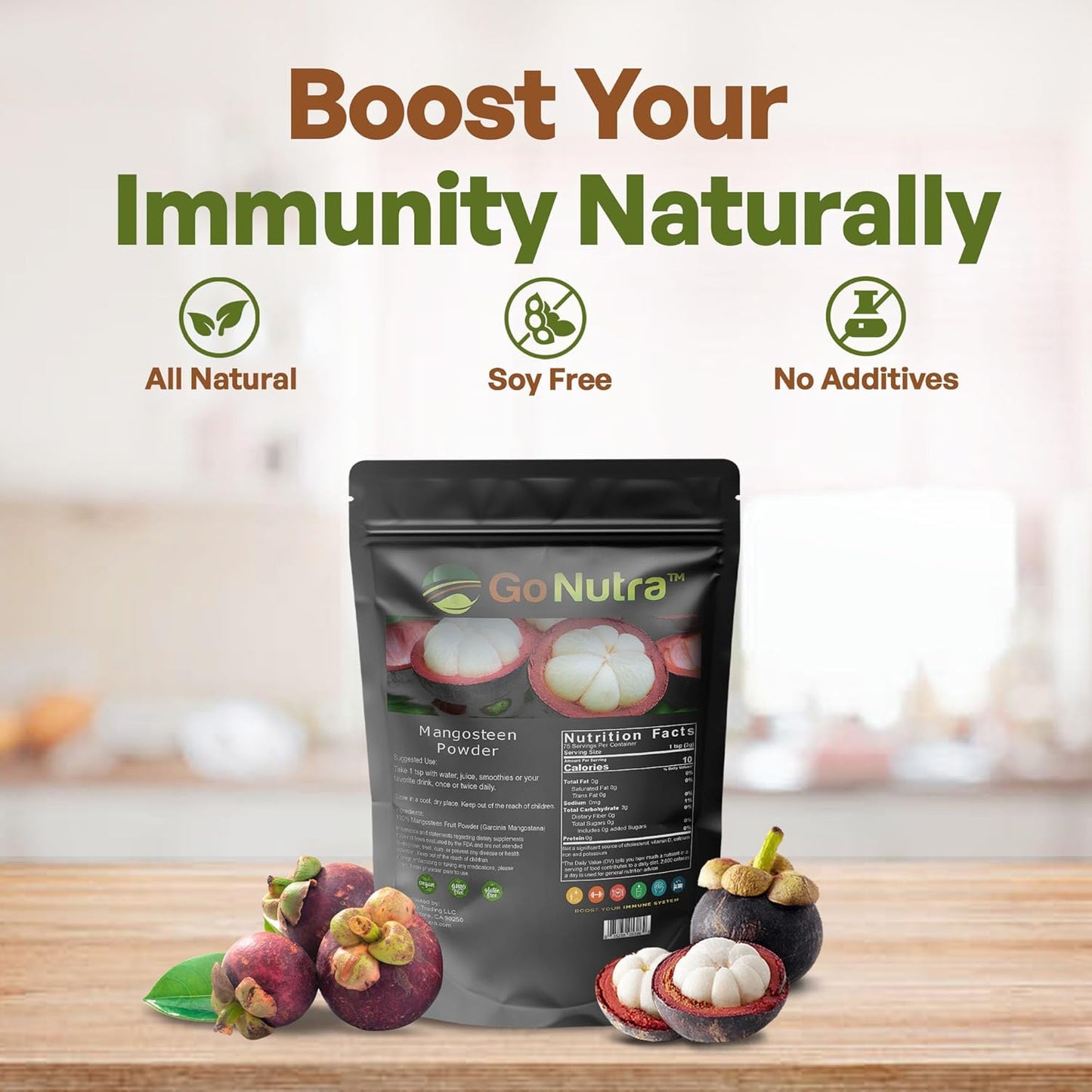 Organic Mangosteen Powder - Pure Superfood for Yogurts, Smoothies, and More, 1lb Non-GMO Vegan Powder from Mangosteen's Pericarp
