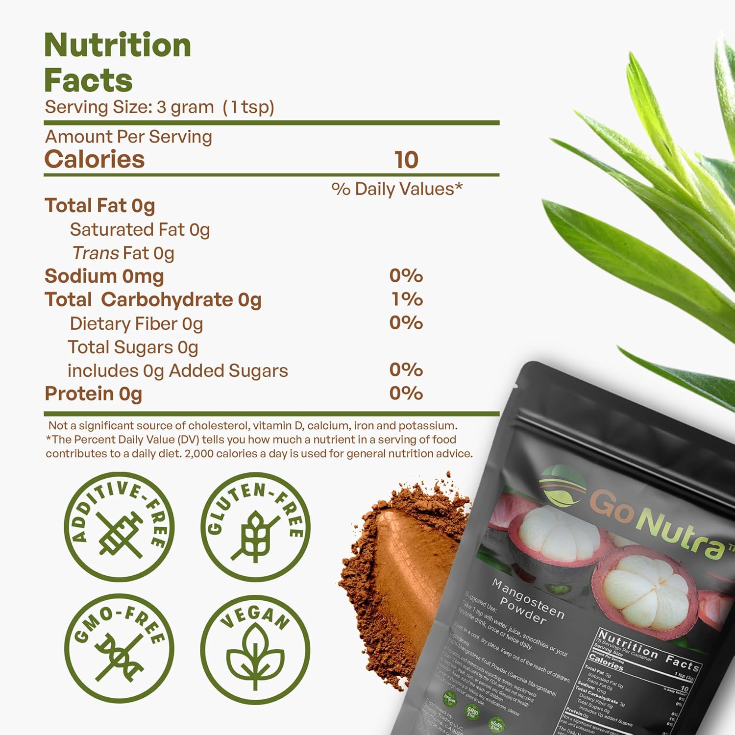 Organic Mangosteen Powder - Pure Superfood for Yogurts, Smoothies, and More, 1lb Non-GMO Vegan Powder from Mangosteen's Pericarp