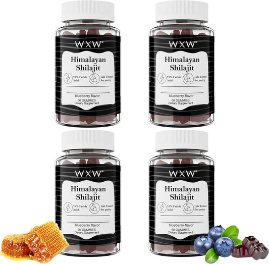 Organic Manuka Honey MGO +263 High Potency Shilajit Gummies with 85+ Trace Minerals and 75% Fulsive Acid - 240 Gummies for Men & Women