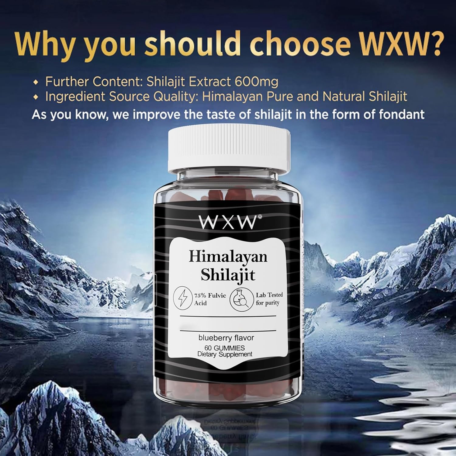 Organic Manuka Honey MGO +263 High Potency Shilajit Gummies with 85+ Trace Minerals & 75% Fulsive Acid - 120 Gummies