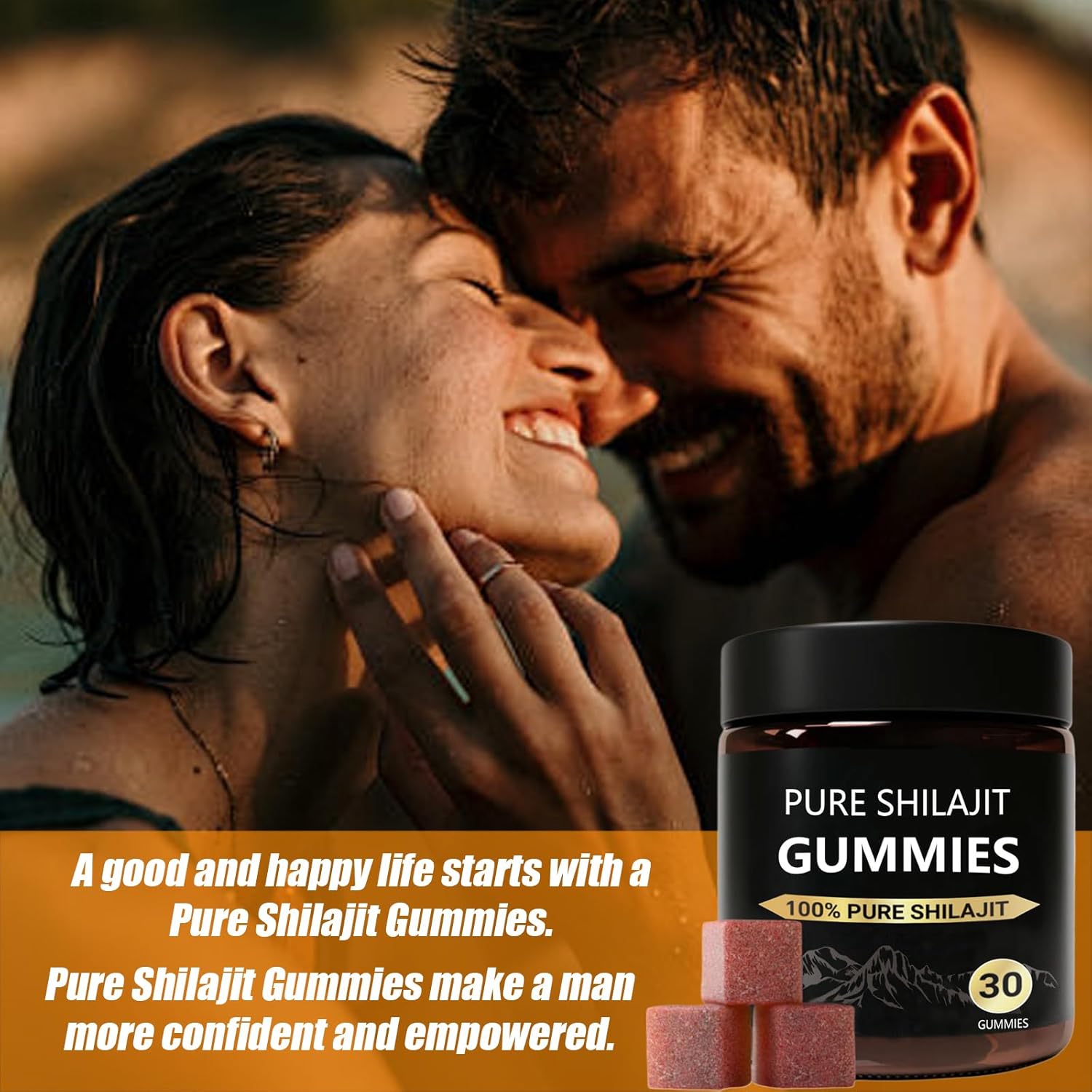 Organic Manuka Honey Sweetened Shilajit Gummies for Men - Pure Himalayan Supplement (30ct)