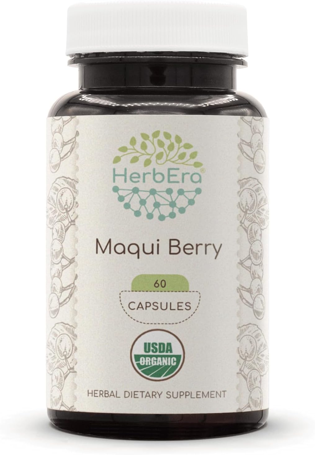 Organic Maqui Berry Herbal Supplement - 60 Capsules | USDA Certified, Vegetarian Capsules | Aristotelia chilensis Berry