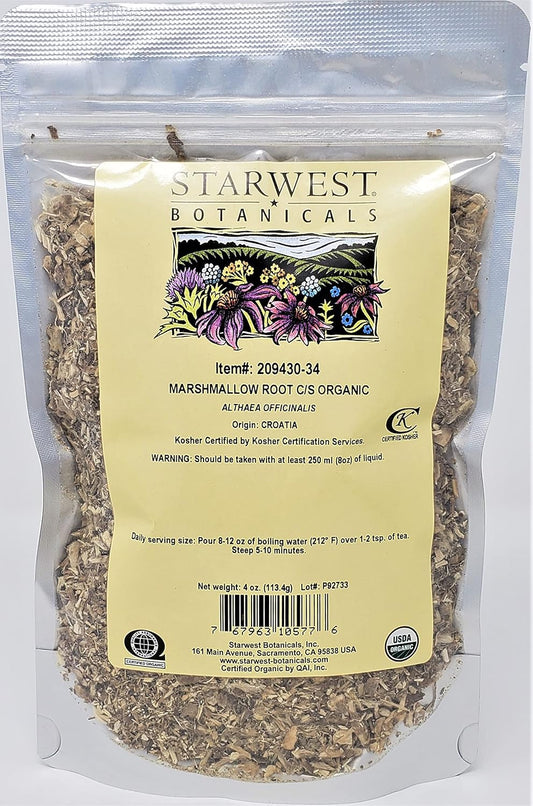 Organic Marshmallow Root Cut and Sifted - 4 Ounce by Starwest Botanicals