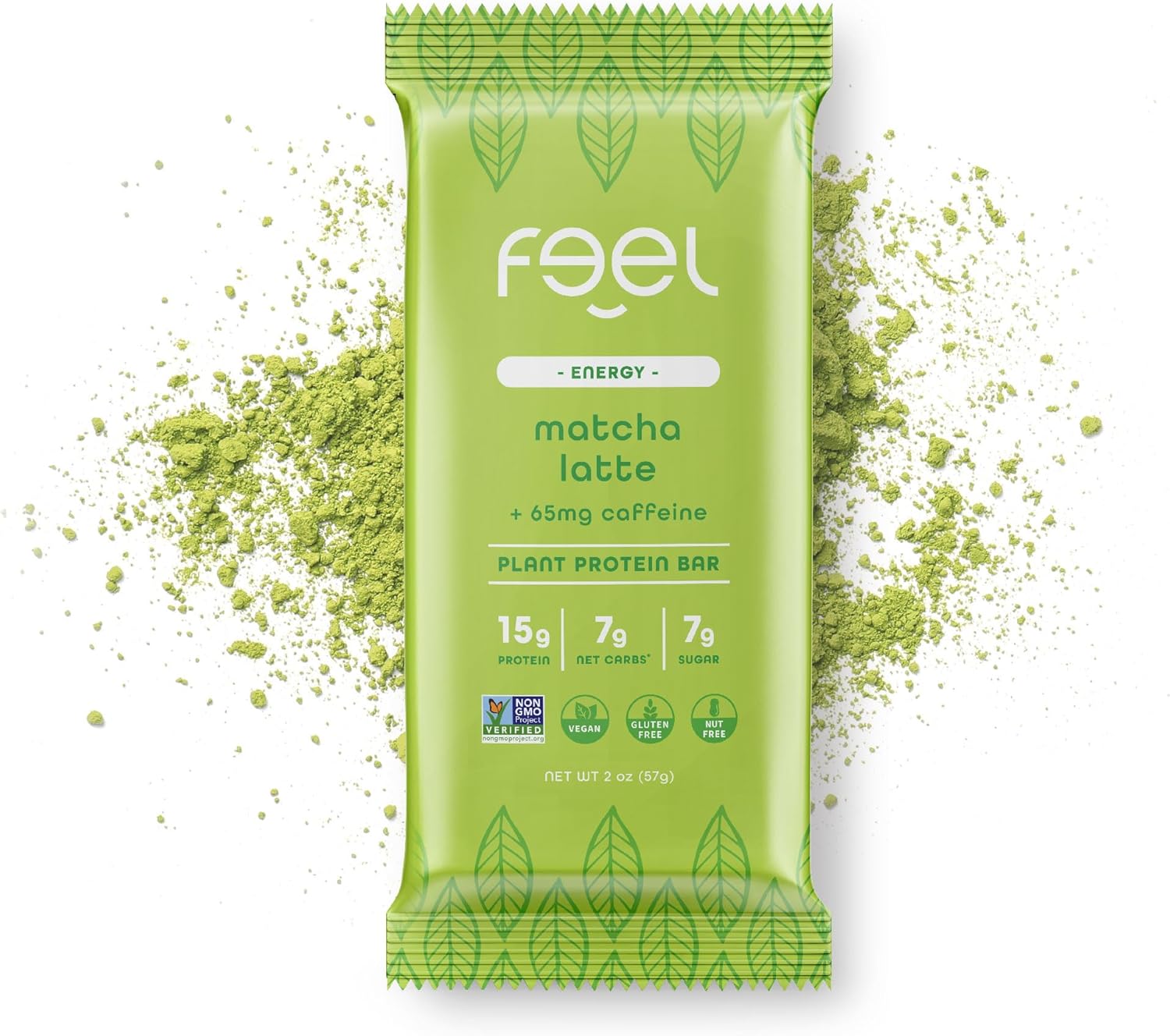 Organic Matcha Latte Vegan Protein Bars - Keto, Gluten Free, Dairy Free, Non GMO - 10 Pack