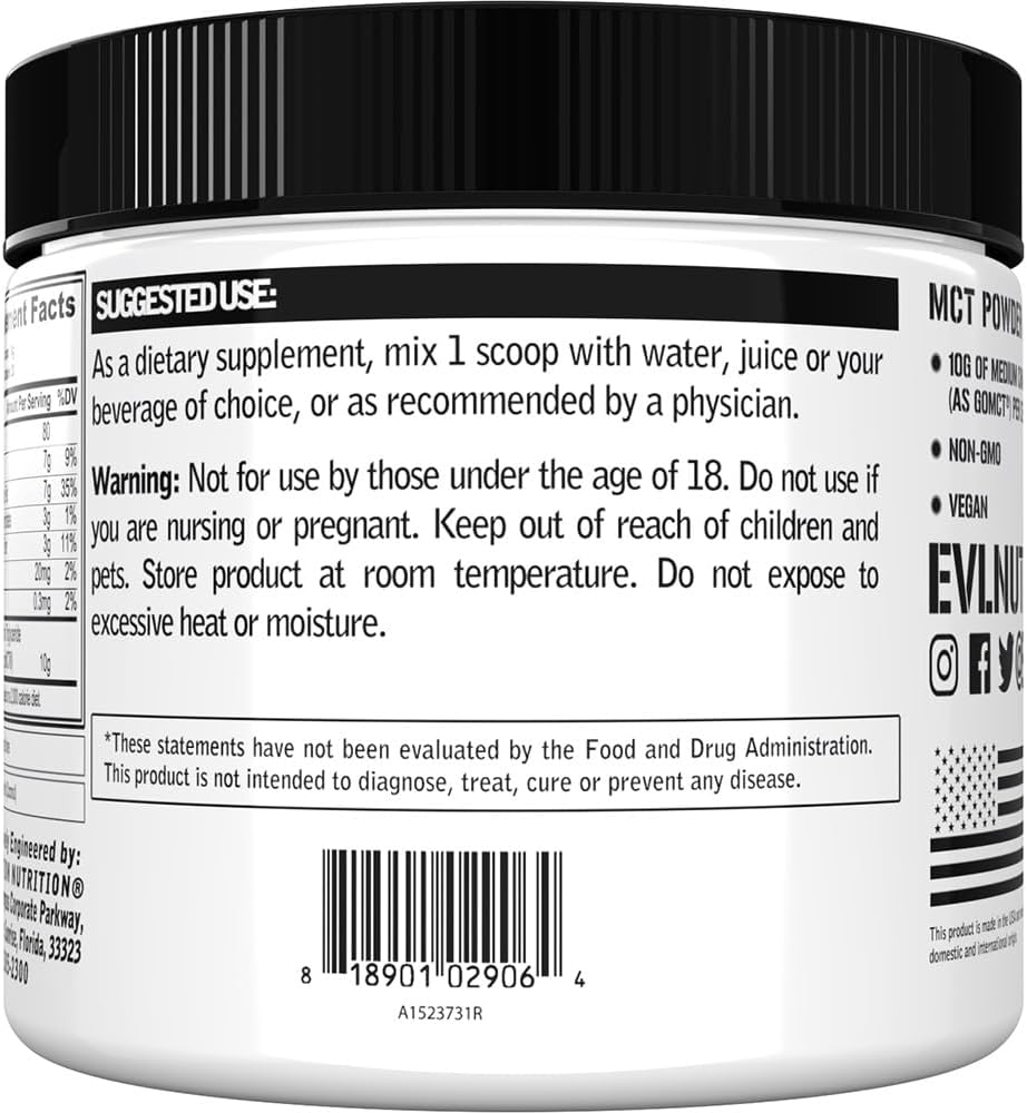 Organic MCT Oil Powder: Brain & Body Energy Boost - Keto Supplement with 10G Medium Chain Triglycerides - Vegan & Non-GMO - 20 Servings