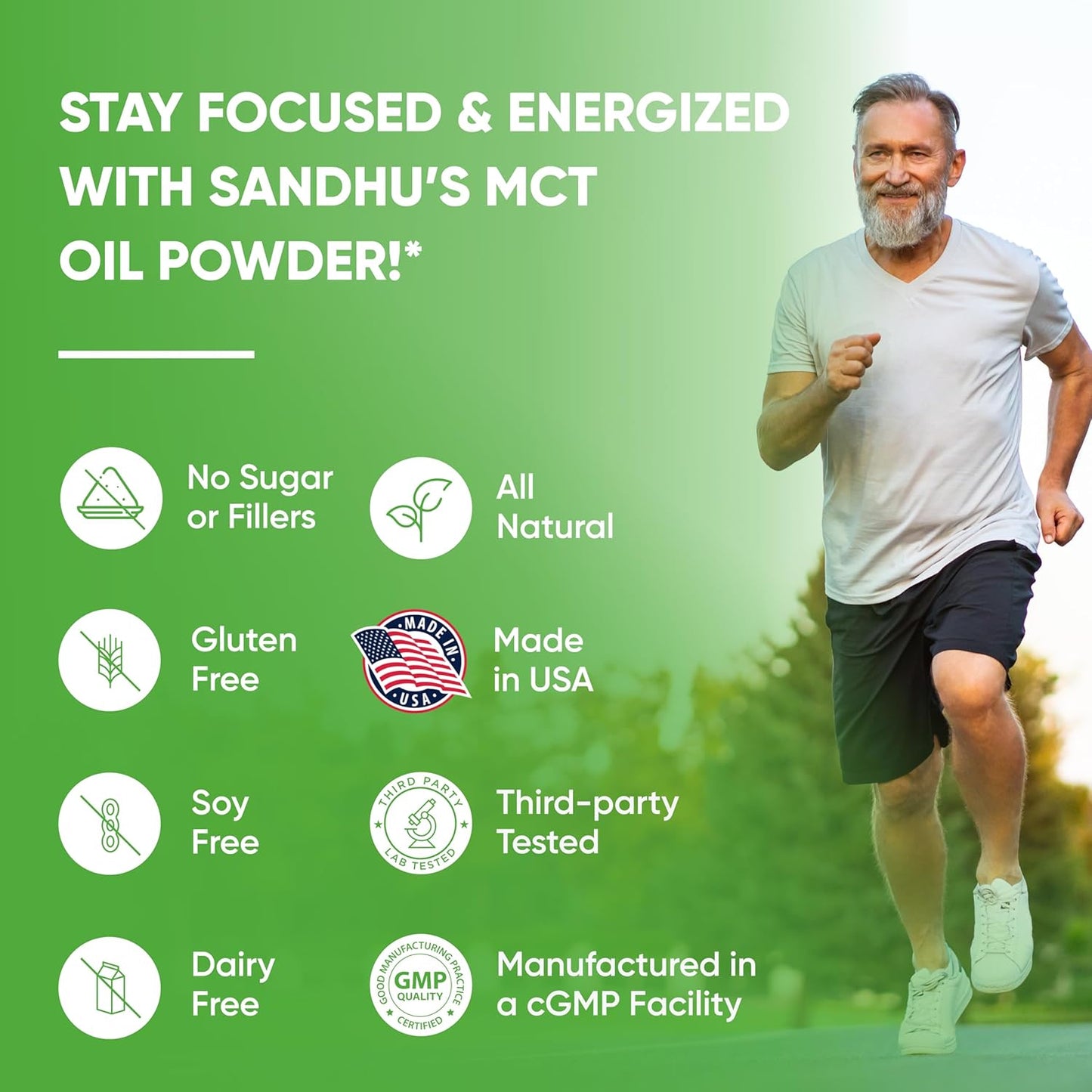 Organic MCT Oil Powder with Prebiotic Fiber | 35 Servings | Keto-Friendly | Body + Brain Fuel | 100% Coconut Oil Derived | Easy to Mix in Tea, Coffee, or Creamer - 10.6 Oz
