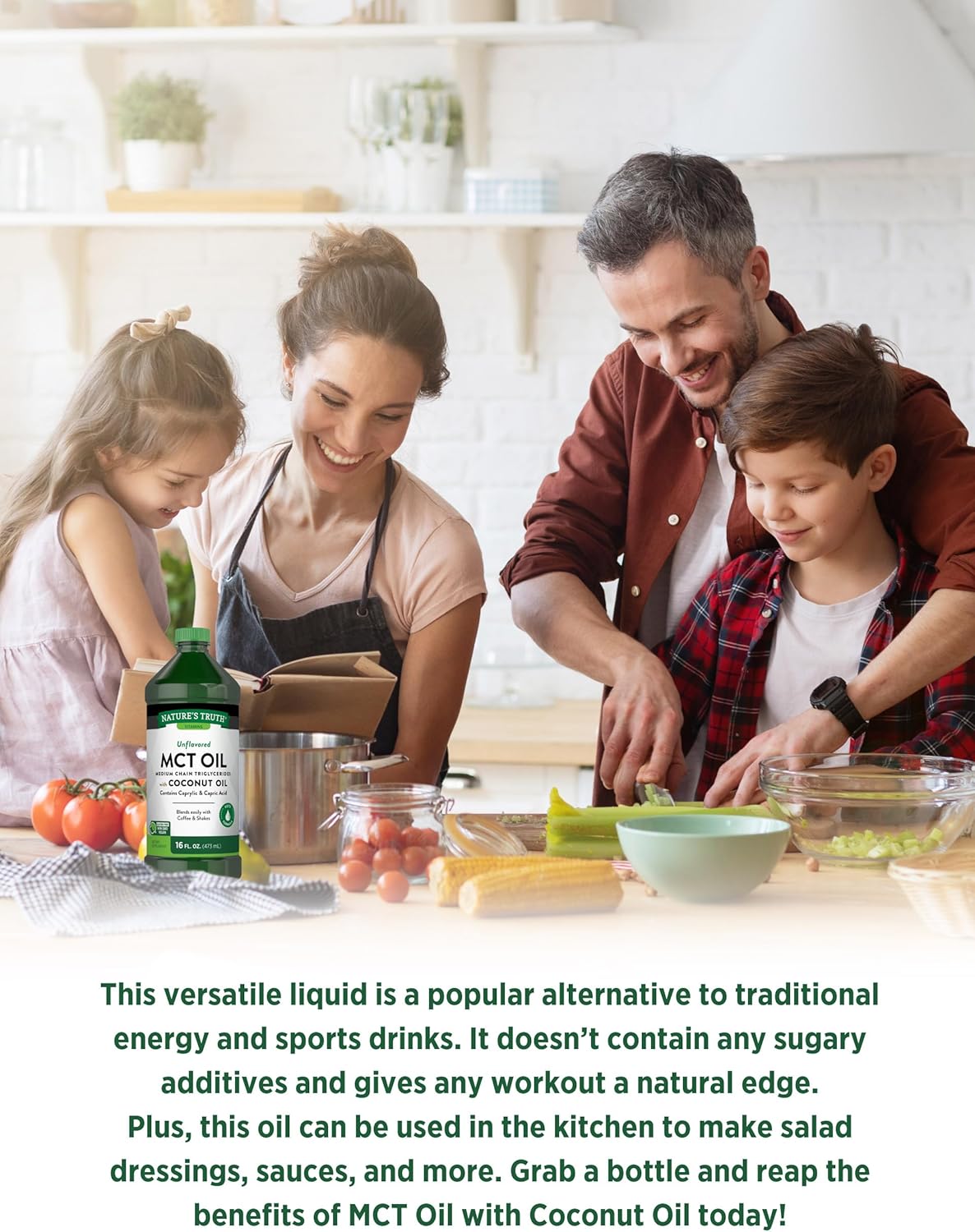 Organic MCT Oil with Coconut Oil - 16 fl. oz | Keto, Unflavored, Vegan, Non-GMO, Gluten Free Formula by Nature's Truth