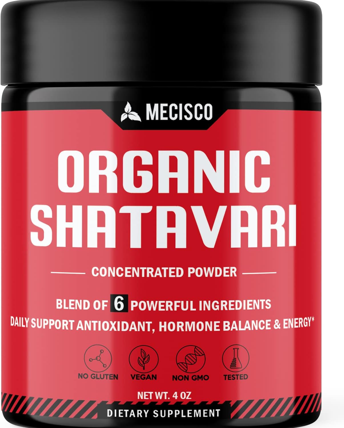 Organic Mecisco 6in1 Shatavari Powder Blend for Rejuvenation, Energy, and Vitality - 4 Oz