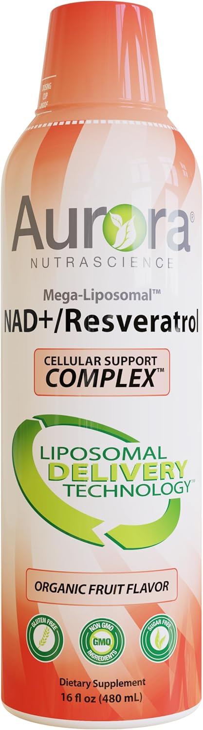 Organic Mega-Liposomal NAD+/Resveratrol Supplement, Gluten-Free, Non-GMO, Sugar-Free - 16 fl oz - BoostGo Australia