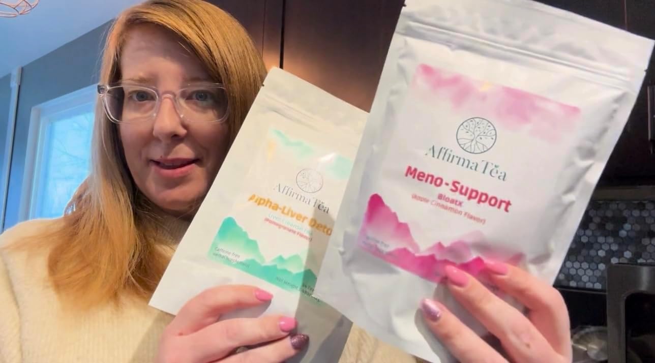 Organic Menopause Relief Tea for Meno-Support: Balances Hot Flashes, Hormones, Mood Swings, Night Sweats, & Bloating with Black Cohosh, Red Clover & Dong Quai - Natural Apple-Cinnamon Flavor