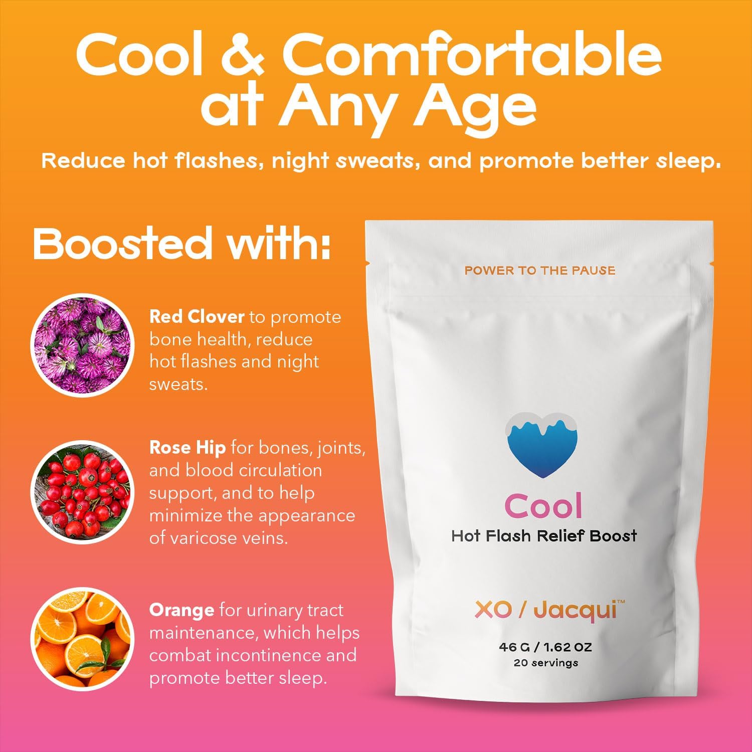 Organic Menopause Support Protein Powder with Chamomile, Lavender, and Lemon - Stress Relief Boost for Women