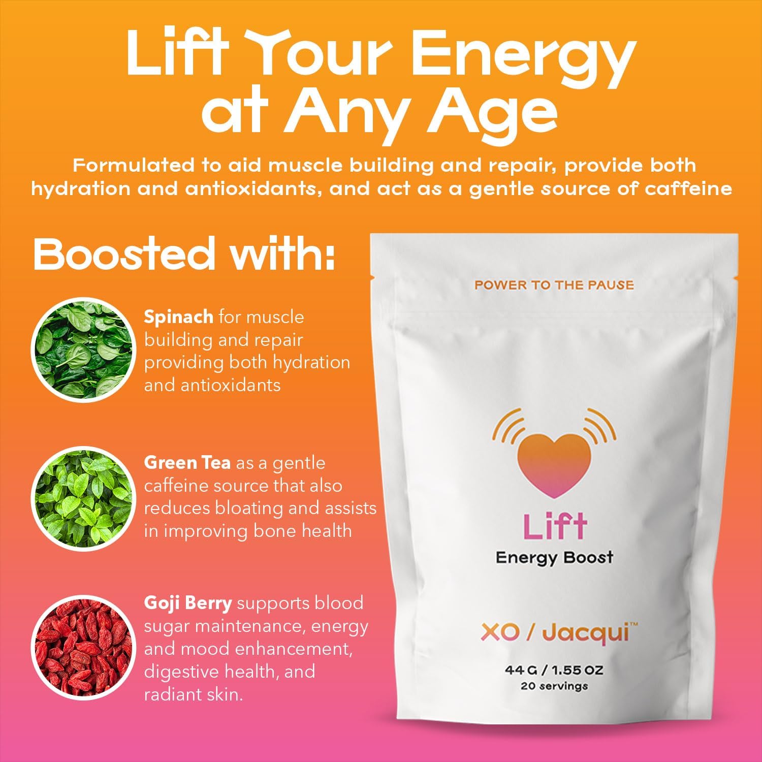 Organic Menopause Support Protein Powder with Chamomile, Lavender, and Lemon - Stress Relief Boost for Women