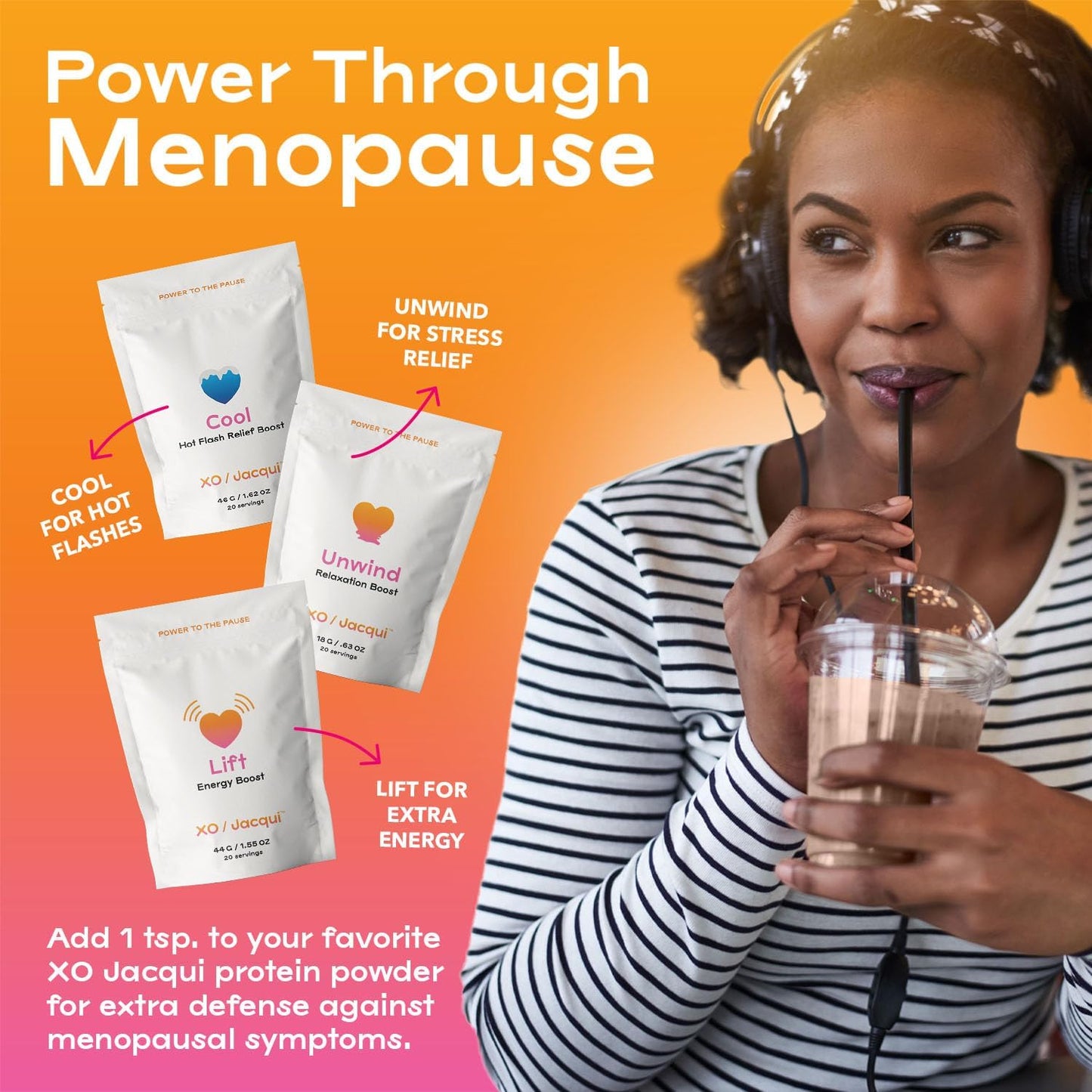 Organic Menopause Support Protein Powder with Energy-Boosting Ingredients for Relieving Symptoms