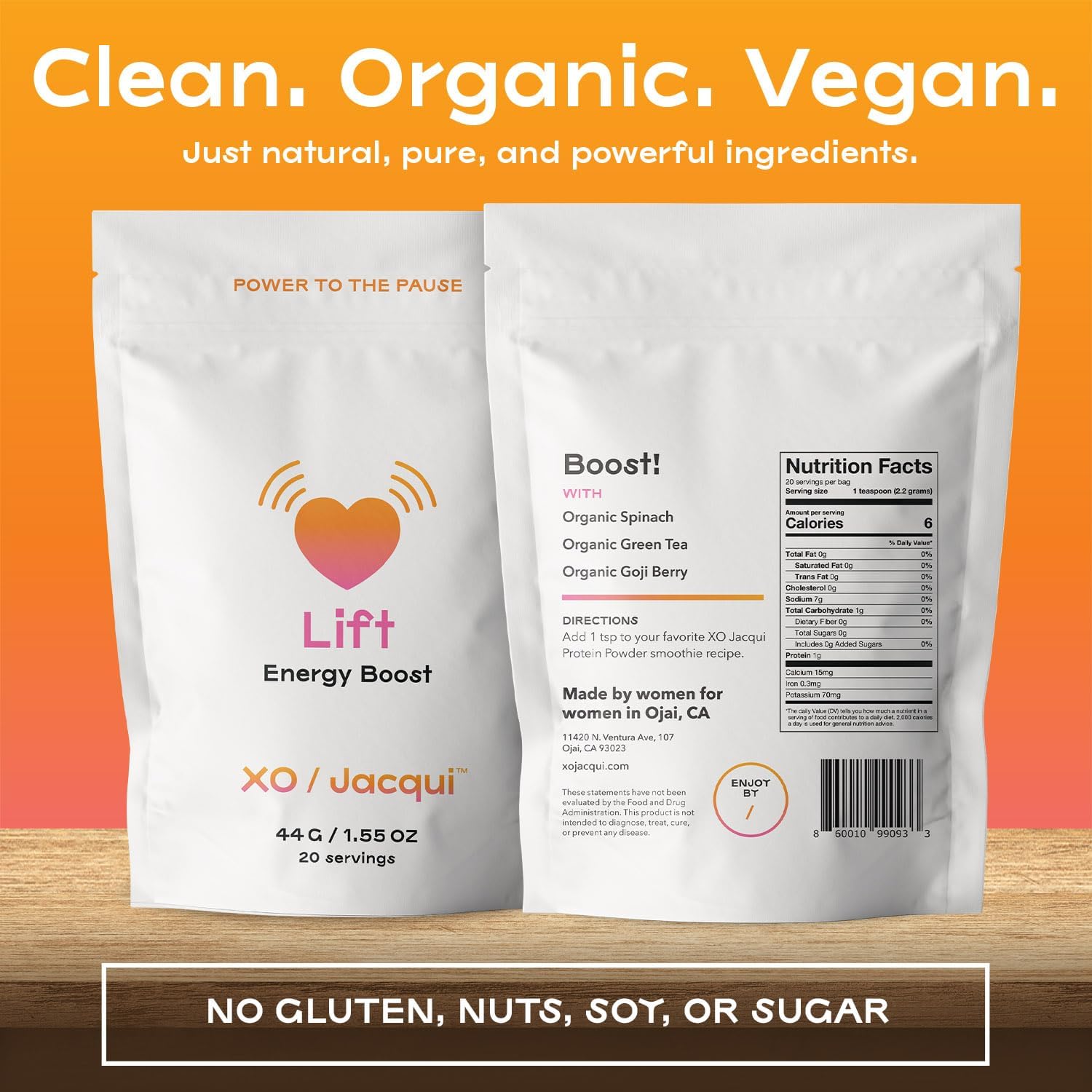 Organic Menopause Support Protein Powder with Energy-Boosting Ingredients for Relieving Symptoms