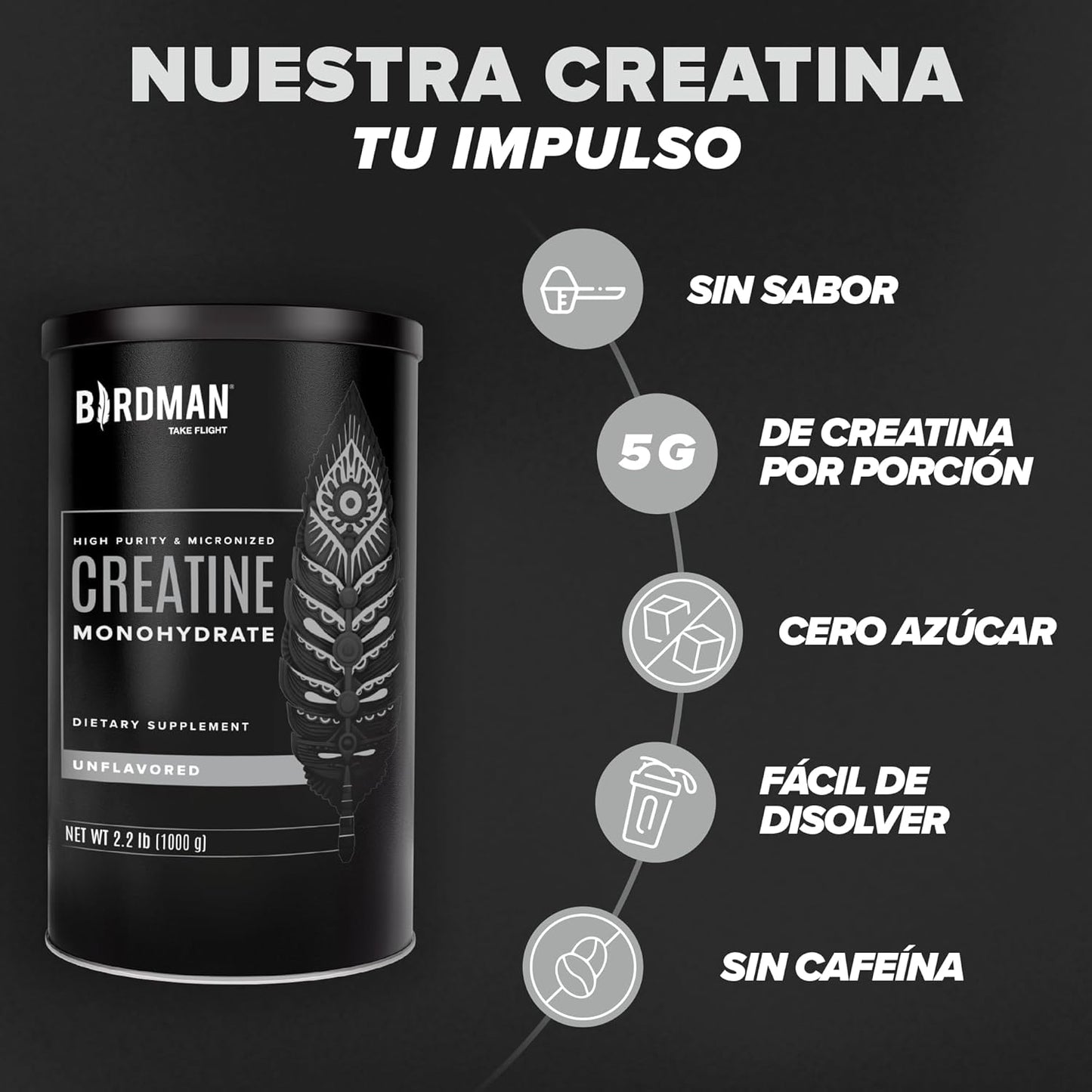 Organic Micronized Creatine Monohydrate Powder for Muscle Recovery - Unflavored, High-Purity, Caffeine-Free Pre/Post Workout Supplement