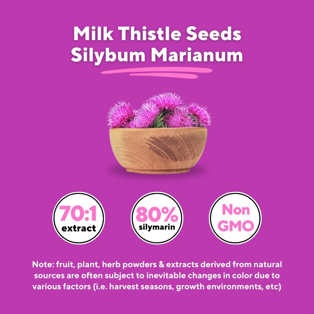 Organic Milk Thistle Extract 52,500mg - 80% Silymarin Liver Health Support - 180 Veggie Capsules - Non-GMO, Gluten-Free Antioxidant Supplement