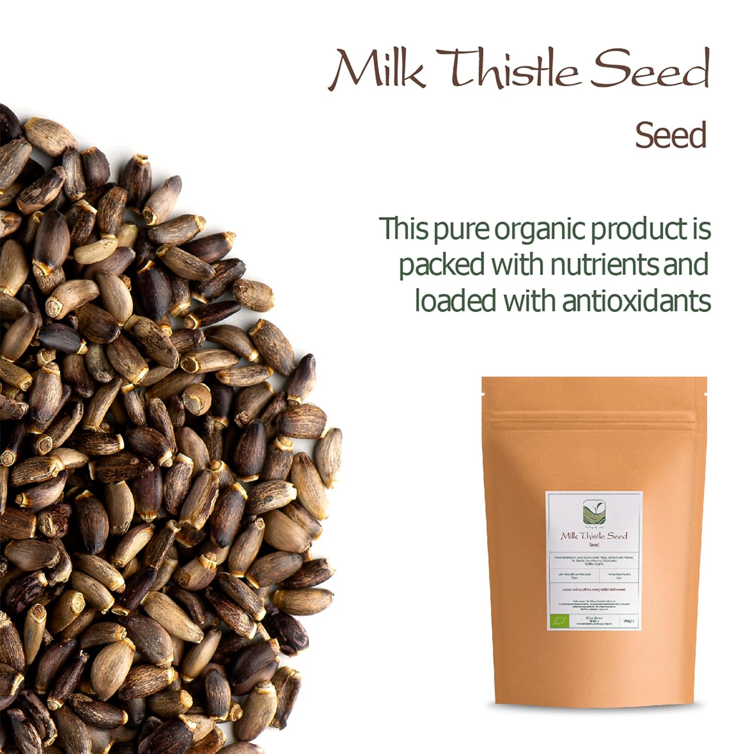Organic Milk Thistle Seed Tea - Liver Detox Support - Silybum Marianum Herbal Tea Blend - Valley of Tea Milk Thistle