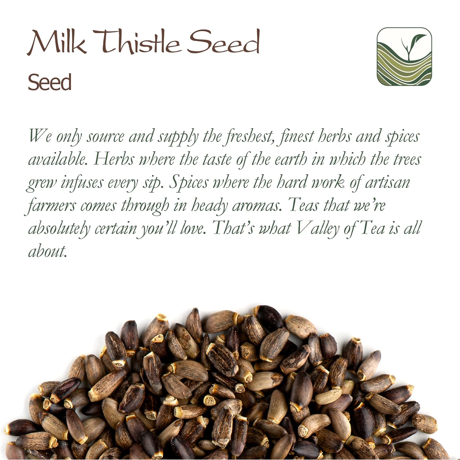 Organic Milk Thistle Seed Tea - Liver Detox Support - Silybum Marianum Herbal Tea Blend - Valley of Tea Milk Thistle
