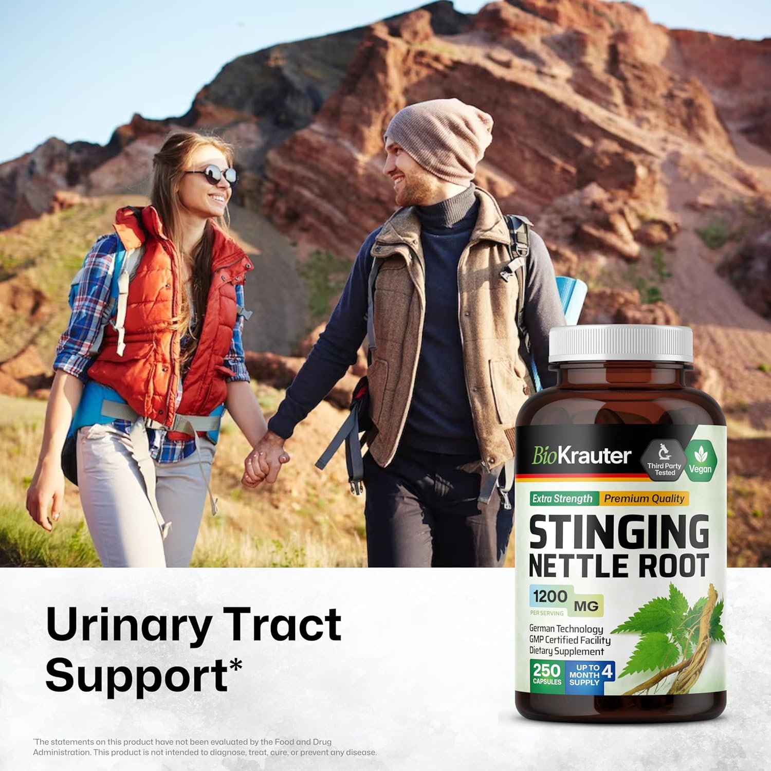 Organic Milk Thistle Tincture & Stinging Nettle Capsules Bundle - 4 Fl. Oz. & 250 Count