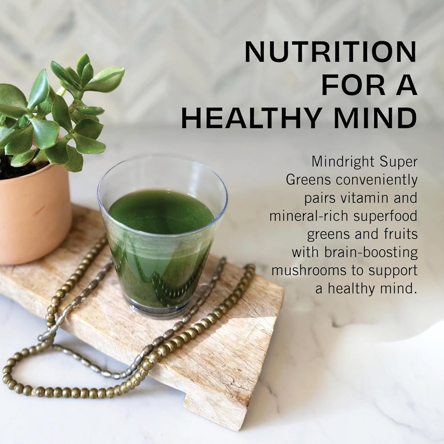 Organic Mindright Super Greens Powder for Daily Wellness & Mental Clarity - Alkalizing Superfood Greens Blend - 30 Day Supply