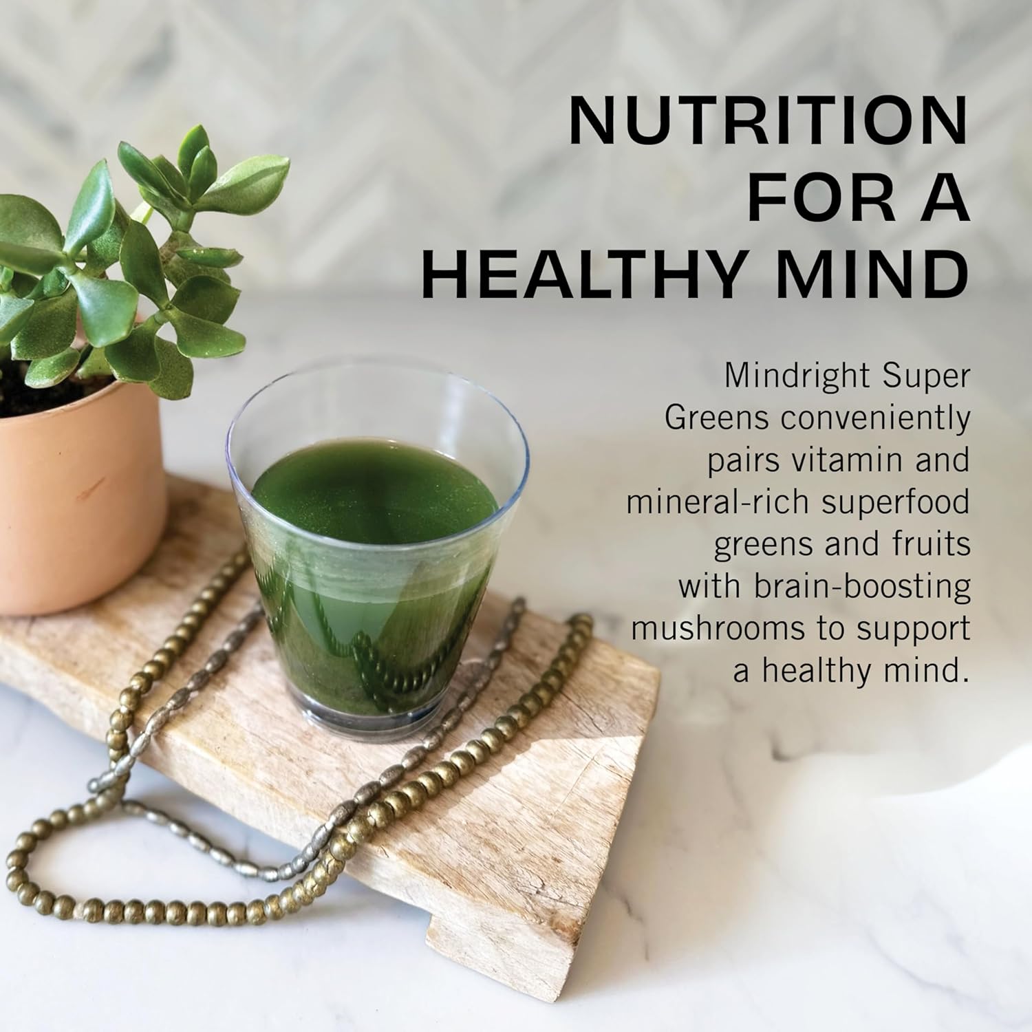 Organic Mindright Super Greens Powder for Daily Wellness & Mental Clarity - Alkalizing Superfood Greens Blend - 30 Day Supply