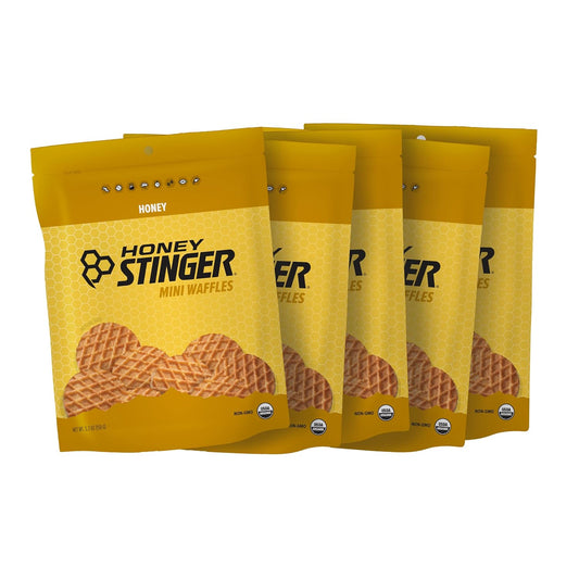 Organic Mini Honey Waffles for Energy & Performance | Sports Nutrition for Exercise | Pre & Post Workout Fuel | 5 Bags, 26.5 oz