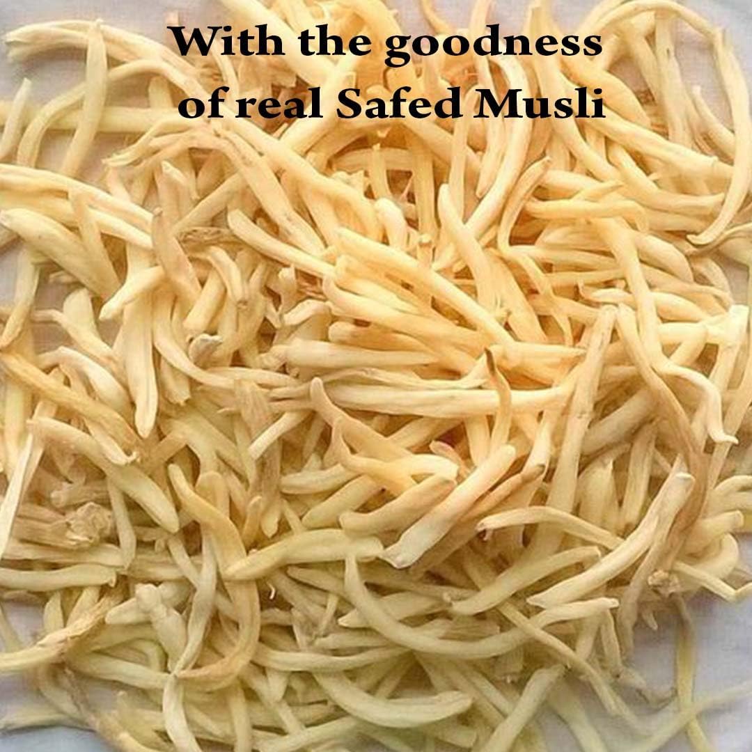 Organic Mini Safed Musli Tablets - 90 Tablets, 1000mg - Pure Herb, No Chemicals - Gluten-Free - 45 Day Supply - by mi Nature