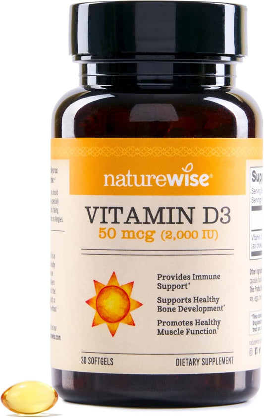 Organic Mini Softgel Vitamin D3 2000iu 30-Day Supply for Immune and Bone Health