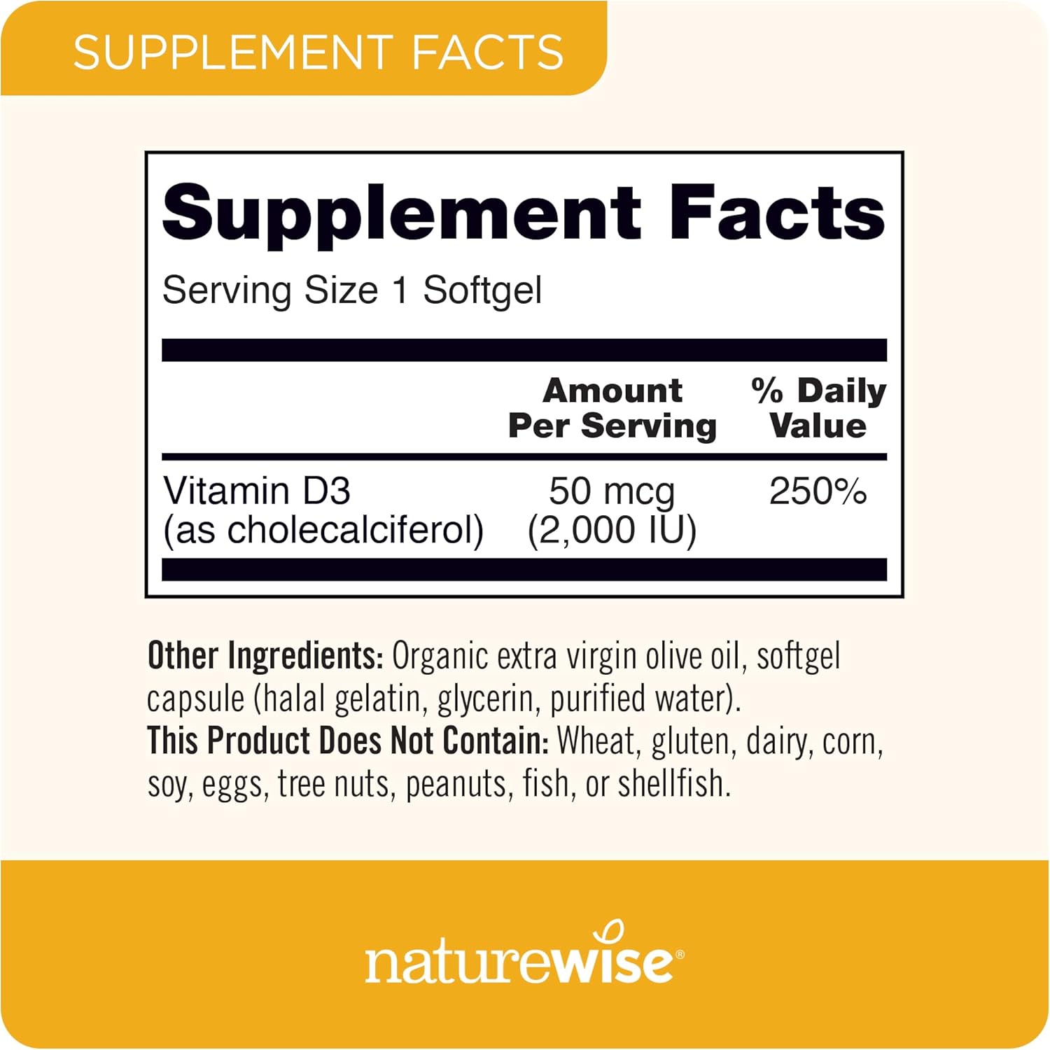 Organic Mini Softgel Vitamin D3 2000iu 30-Day Supply for Immune and Bone Health