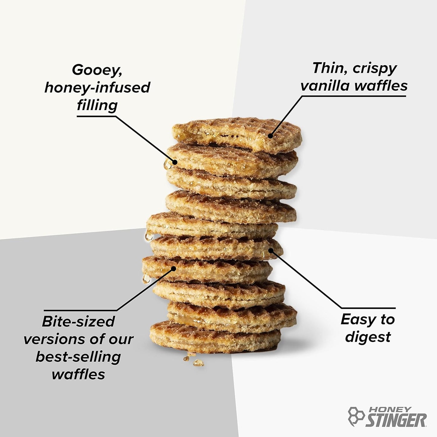 Organic Mini Vanilla Waffles for Energy and Endurance | Sports Nutrition for Exercise | Pre & Post Workout Snack | 5 Bags, 26.5 oz