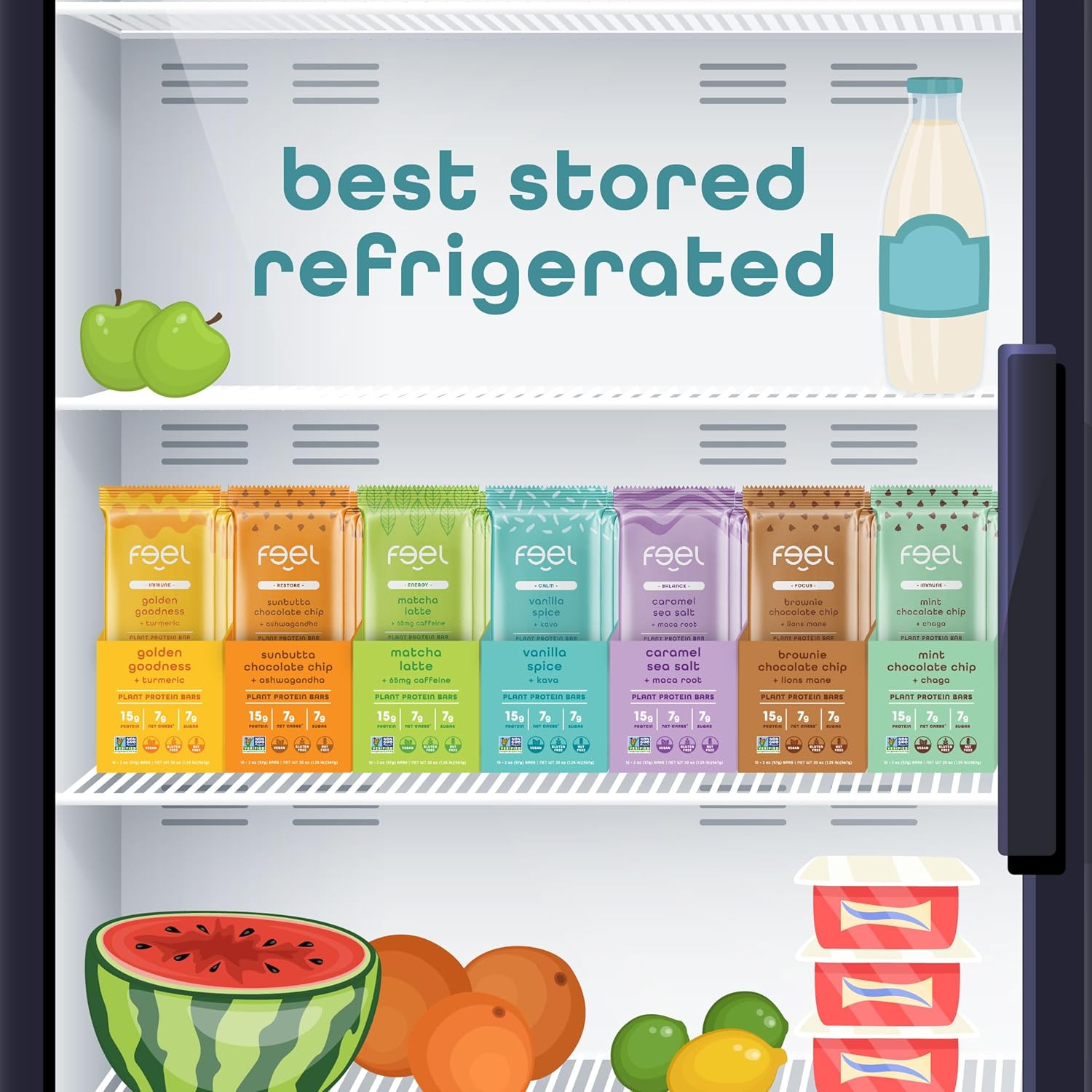 Organic Mint Chocolate Chip Vegan Protein Bars with Chaga Mushroom - Keto, Gluten-Free, Dairy-Free, Low Sugar, High Protein