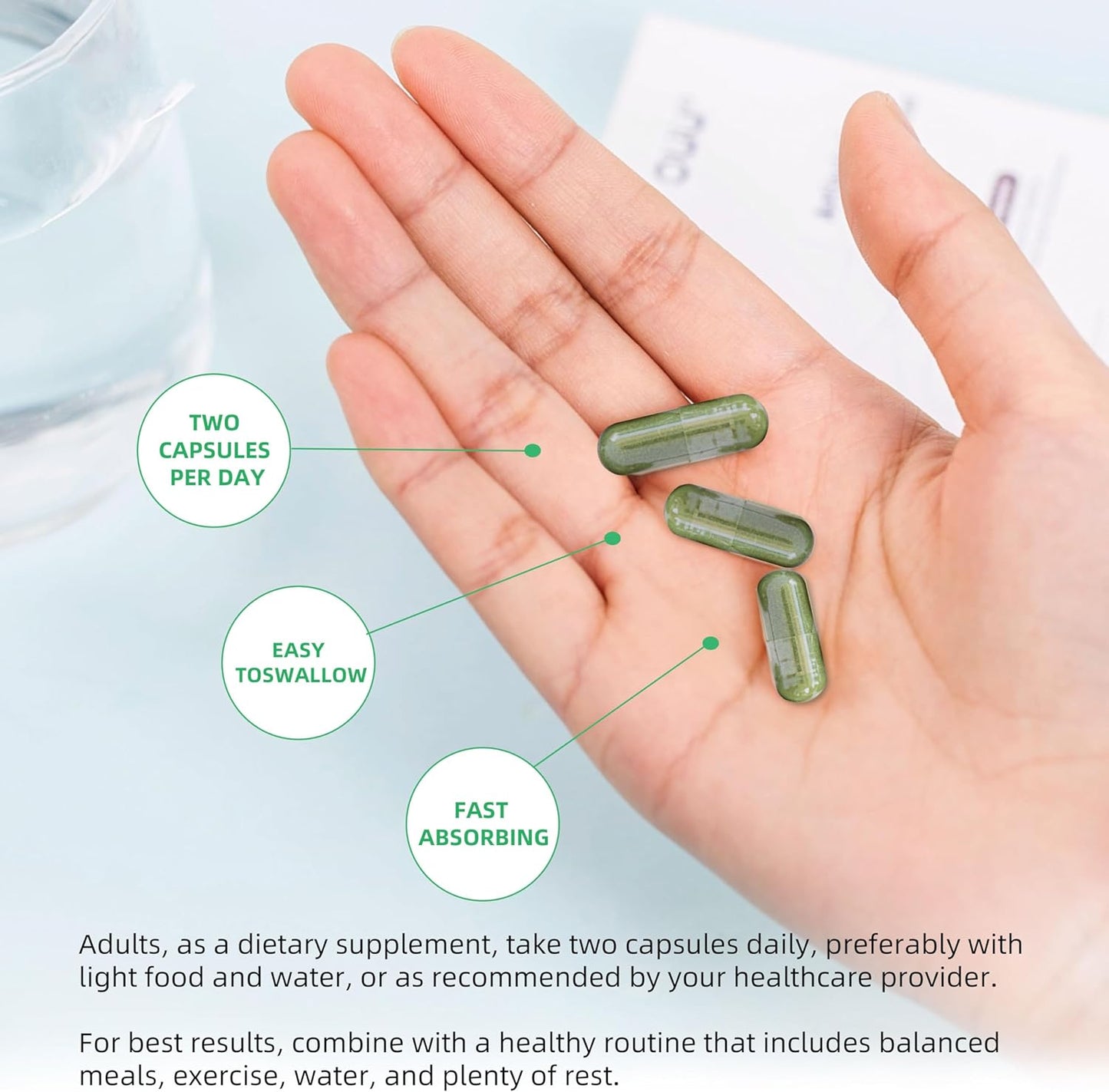 Organic Moringa Capsules for Energy and Gut Health - 800mg Pure Powder with Vitamins and Amino Acids - 60 Capsules