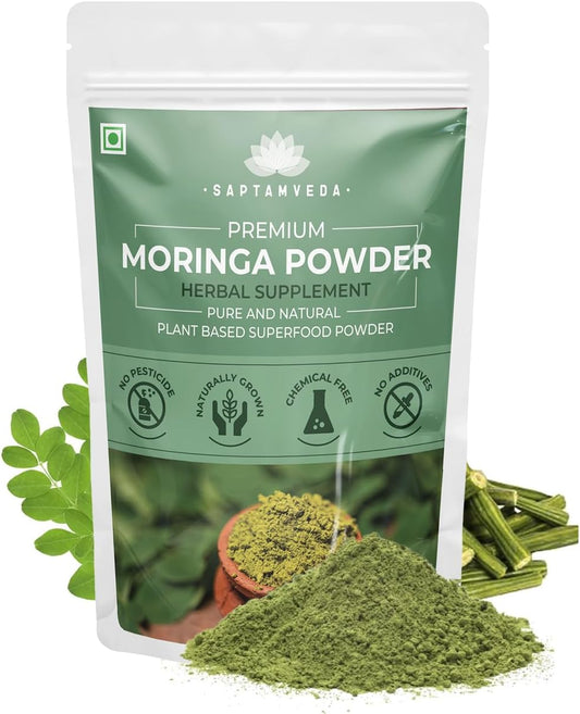 Organic Moringa Leaf Powder 8.81 Oz from India Farms | Rich in Antioxidants & Immune-Boosting Nutrients | Natural Hair & Skin Care Solution