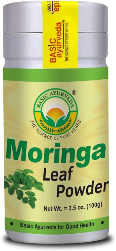 Organic Moringa Powder 3.53 Oz - Natural Vitamin C Source for Tea & Smoothies - Ayurvedic Joint Support Supplement