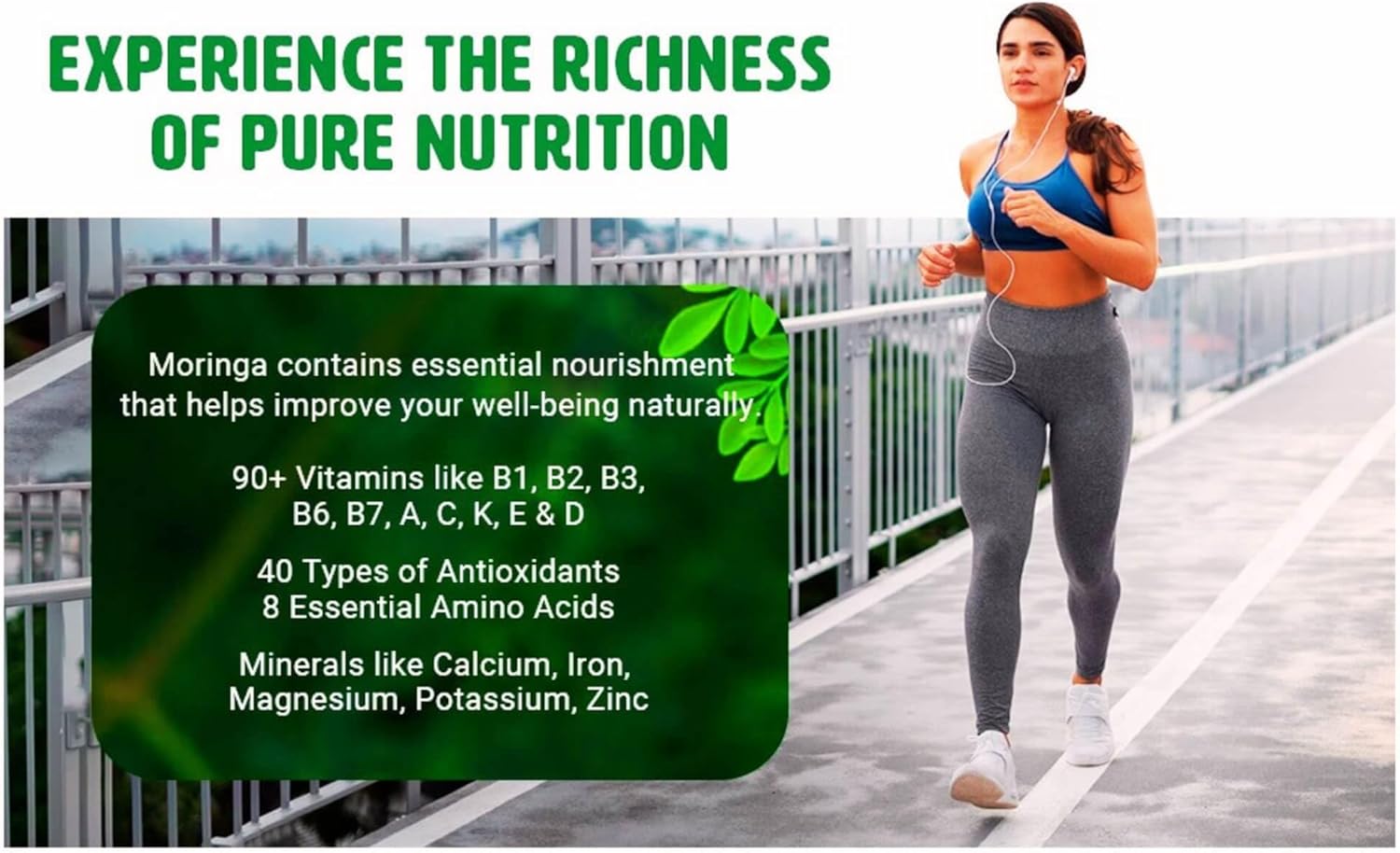 Organic Moringa Tablets with Turmeric and Black Pepper - 300 Pills, 5 Month Supply - 1000 Mg per Serving - Supports Digestive Health - Pack of 1