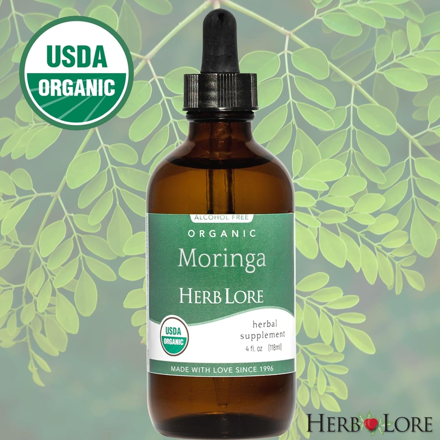Organic Moringa Tincture for Breastfeeding Support - Liquid Supplement Drops (4 fl oz) by Herb Lore