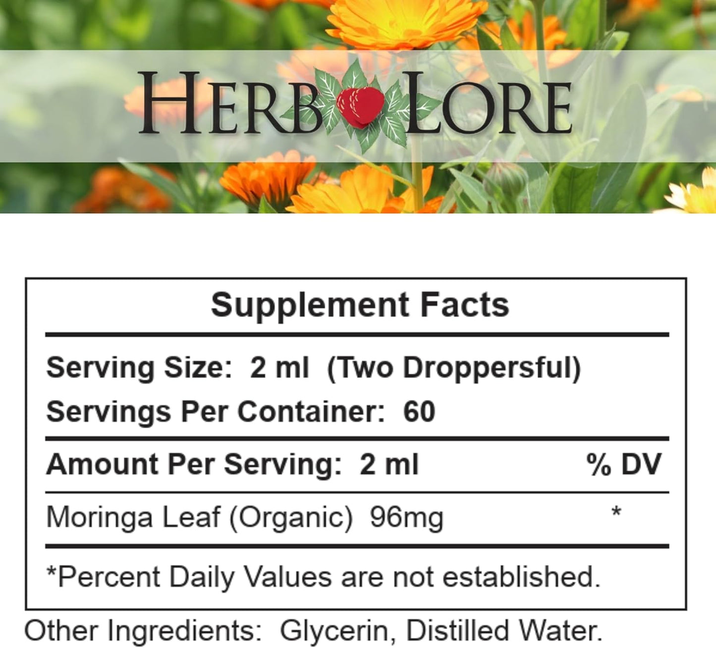 Organic Moringa Tincture for Breastfeeding Support - Liquid Supplement Drops (4 fl oz) by Herb Lore