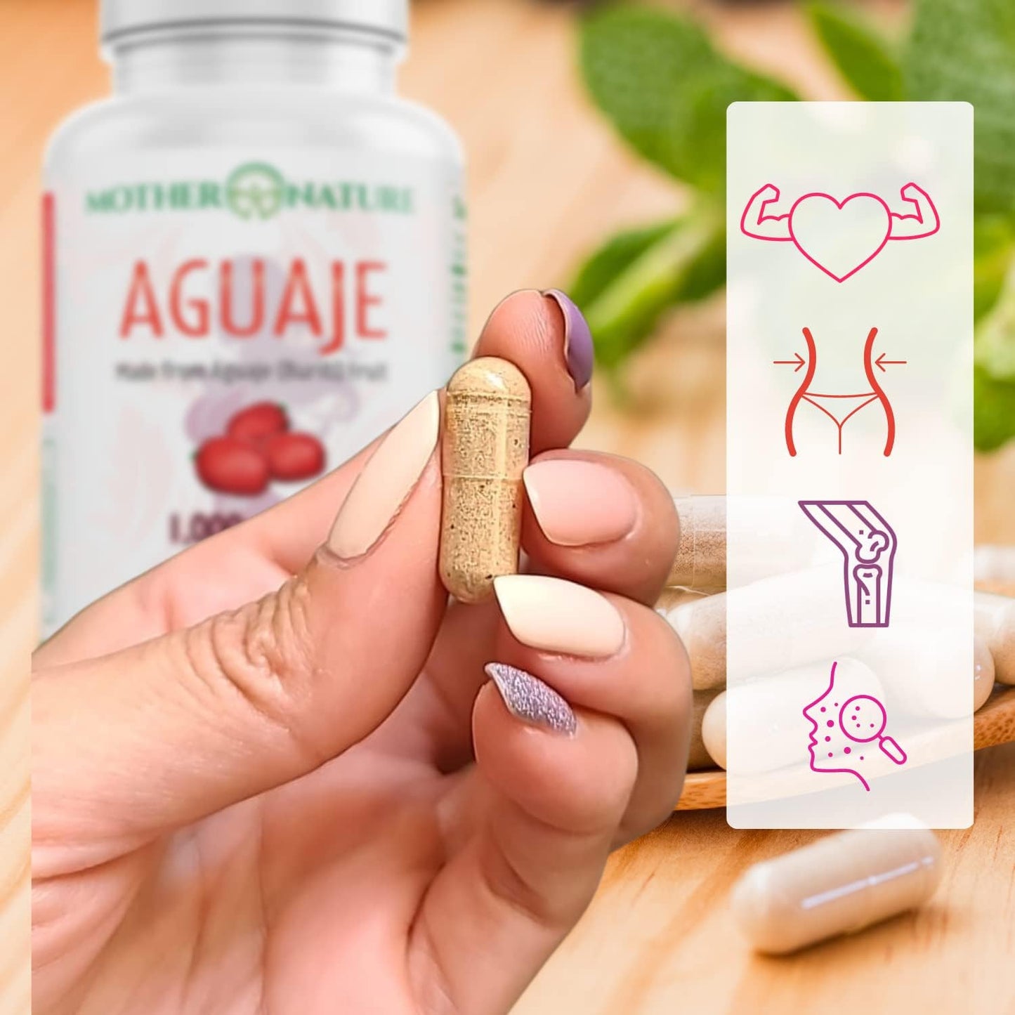 Organic Mother Nature Superfood Bundle: Aguaje & Red Maca for Healthy Hair & Skin - Rich in Vitamins & Minerals - Non-GMO & Organic - Boost Wellness