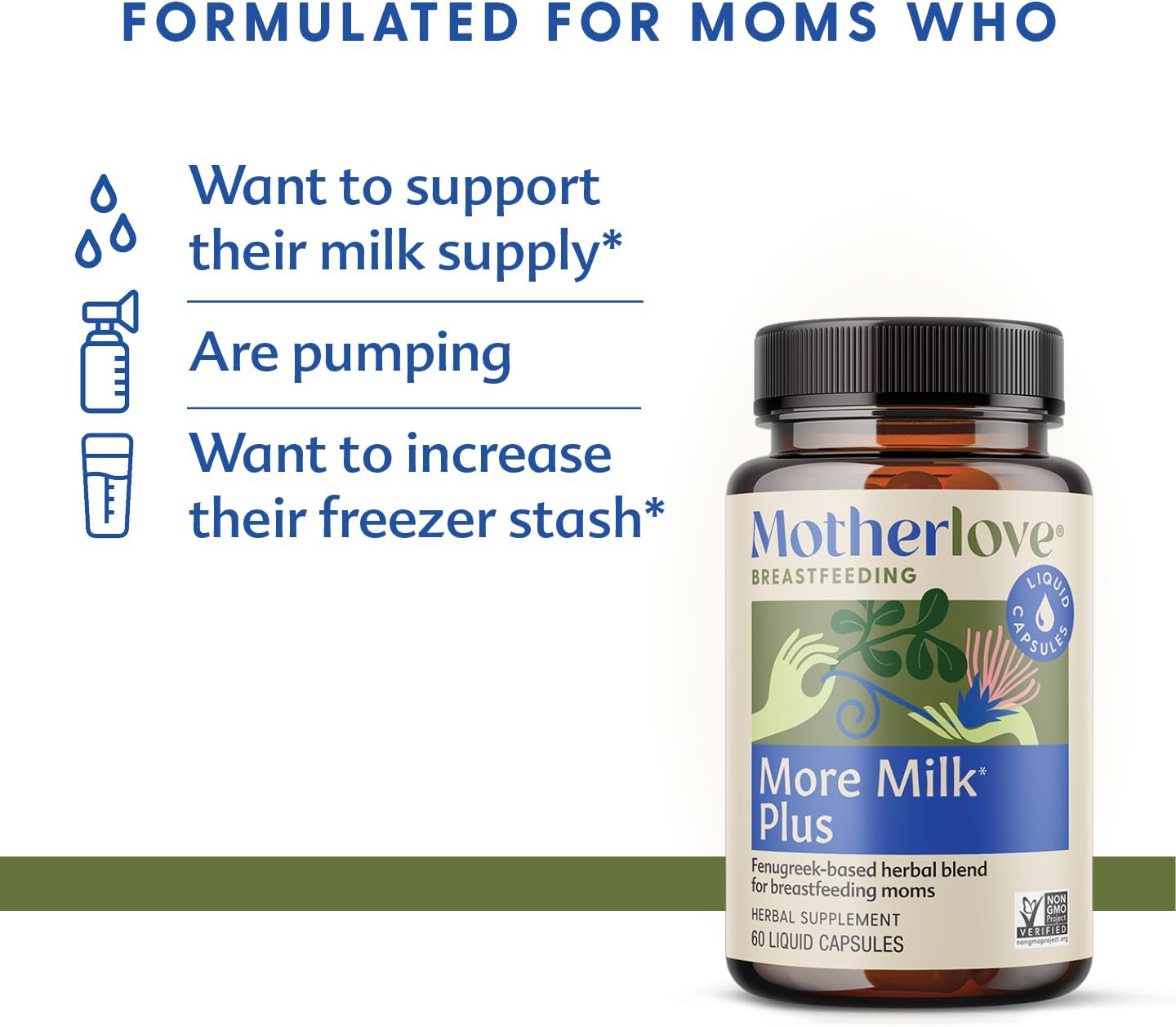 Organic Motherlove More Milk Plus Liquid Caps - Fenugreek Lactation Supplement for Breast Milk Supply - Non-GMO, Vegan, Soy-Free - BoostGo Australia