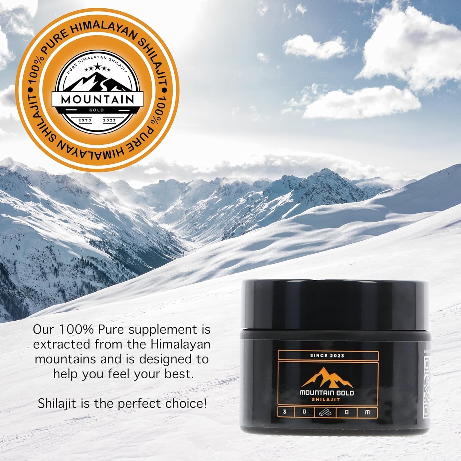 Organic Mountain Gold Shilajit Resin - Pure Himalayan Shilajit Rich in Humic & Fulvic Acid - Immune System Booster - Vegan Friendly - 1oz
