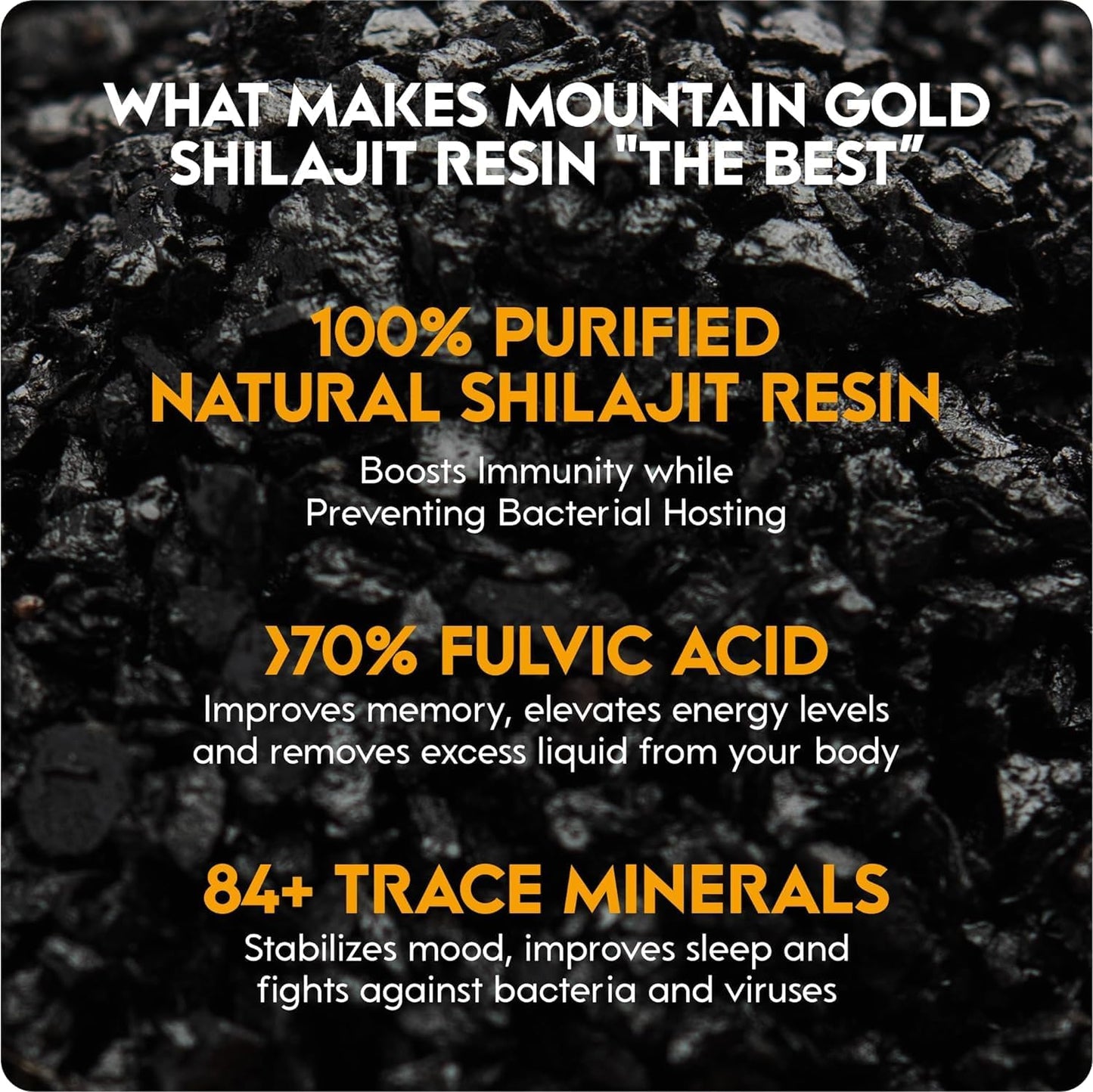Organic Mountain Gold Shilajit Resin - Pure Himalayan Shilajit Rich in Humic & Fulvic Acid - Immune System Booster - Vegan Friendly - 1oz