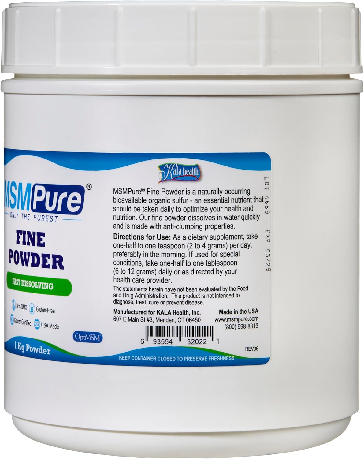 Organic MSM Powder Crystals for Joint Flexibility, Skin, Hair & Nail Support - 2.2 lb USA Made Fine Sulfur Flakes