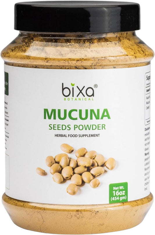 Organic Mucuna Pruriens Powder - Ayurvedic Herbal Supplement - Energy Booster - 16 OZ Gluten-Free Vegan Powder
