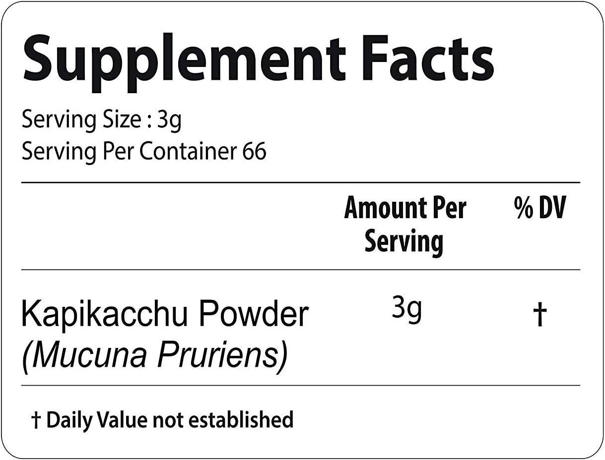 Organic Mucuna Pruriens Powder - Ayurvedic Herbal Supplement - Energy Booster - 16 OZ Gluten-Free Vegan Powder
